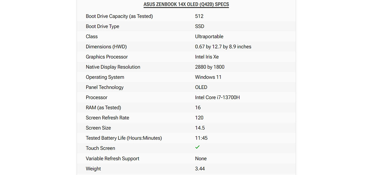 Asus Zenbook 14X OLED (Q420)